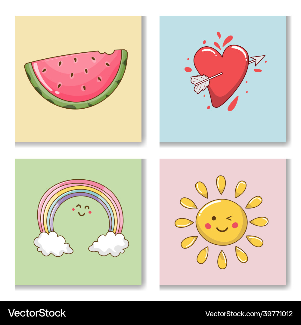 Set cartoon objects Vector Image