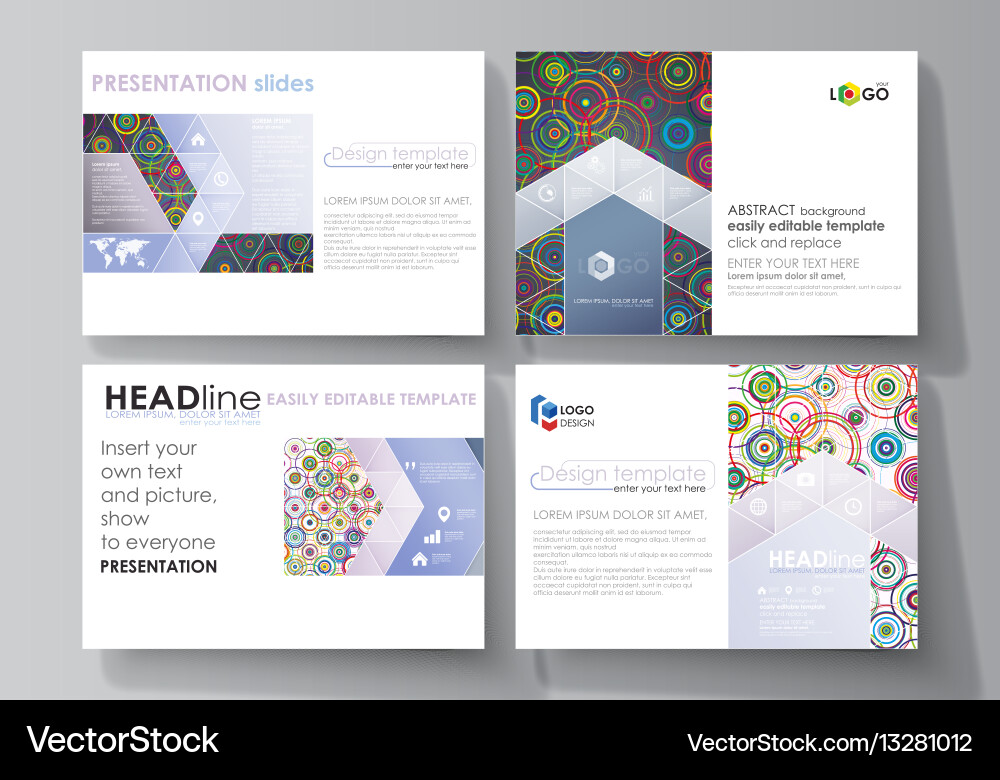 Set of business templates for presentation slides Vector Image