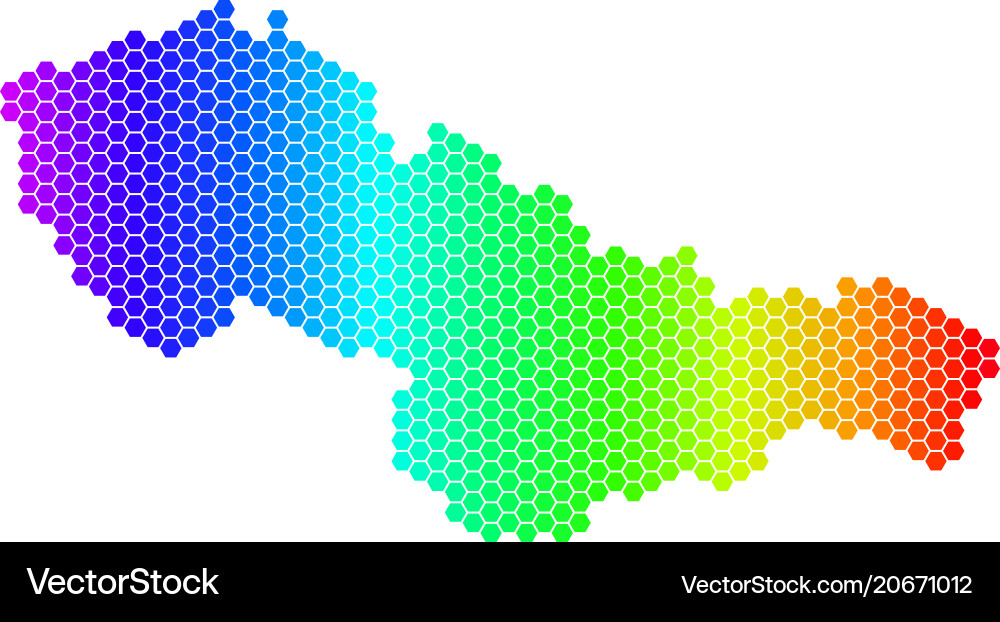 Spectrum hexagon czechoslovakia map Spectrum hexagon czechoslovakia map vector image