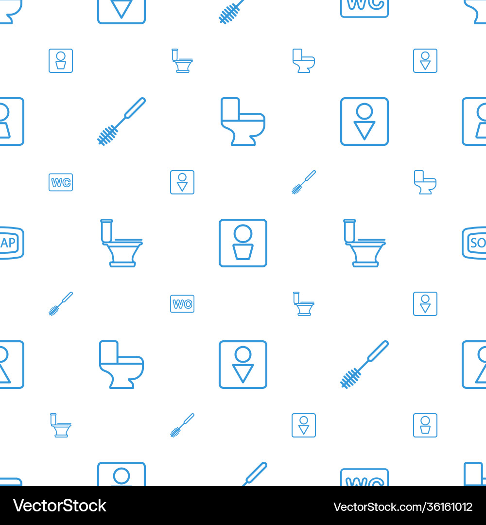 Wc icons pattern seamless white background vector image