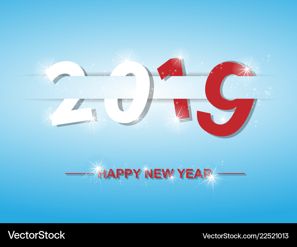 2019 happy new year text design with shadows 2019 happy new year text design with shadows Vector Image