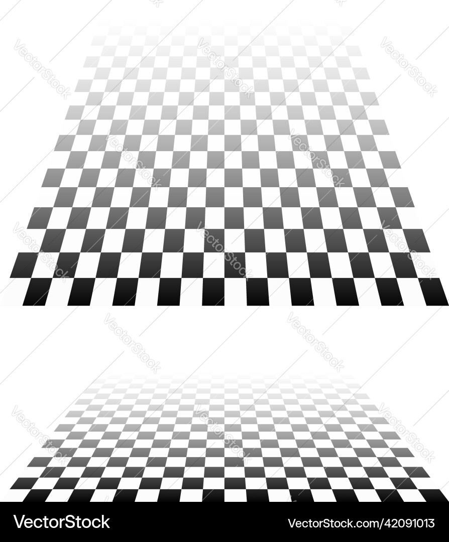 3d chessboard checkerboard pattern in perspective Vector Image
