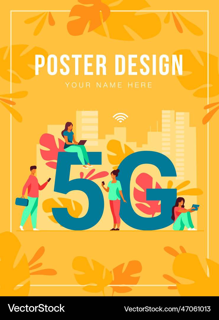 5g networks and telecom concept Vector Image