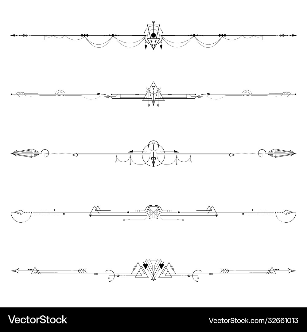 Alchemy Arrow Border Set vector image