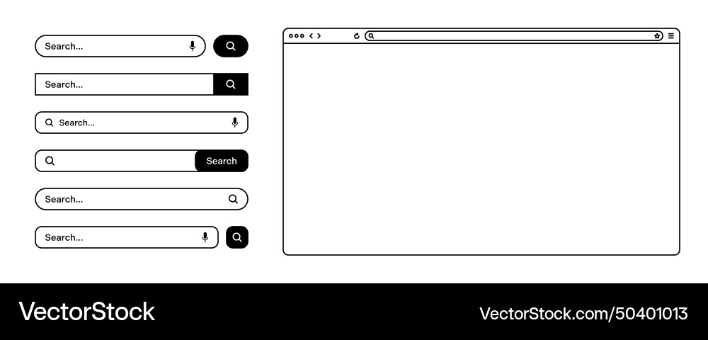Blank web browser internet page window Blank web browser internet page window vector image