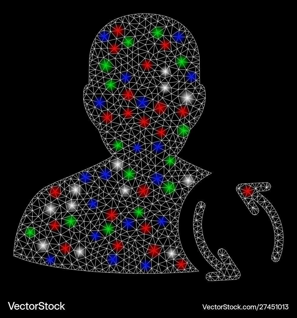 Bright mesh 2d user refresh with light spots Bright mesh 2d user refresh with light spots vector image