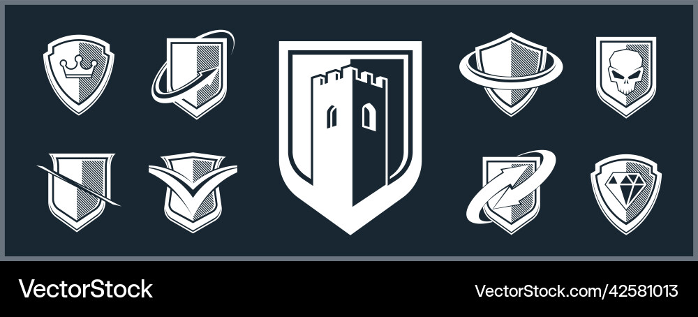Classic shields shapes set with different Classic shields shapes set with different Vector Image