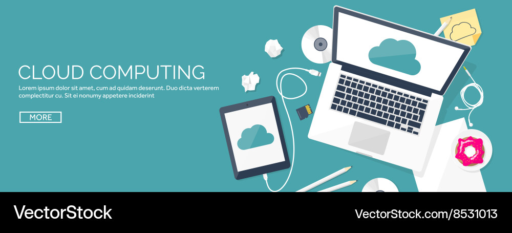Cloud Computing Workspace vector image