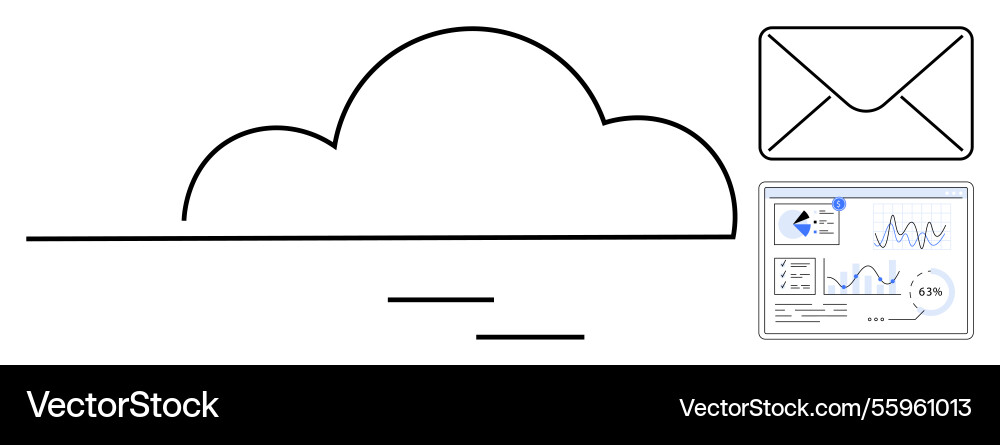 Cloud storage concept with email integration Cloud storage concept with email integration vector image
