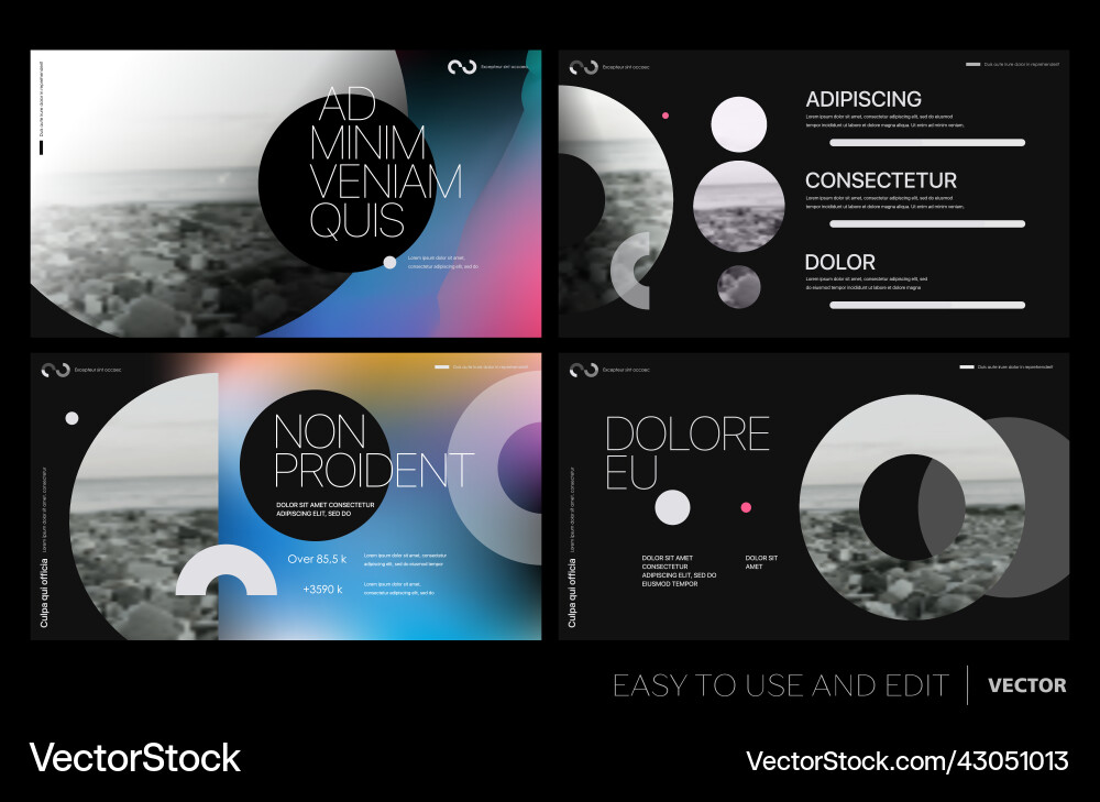 Creative presentation templates with editable Vector Image