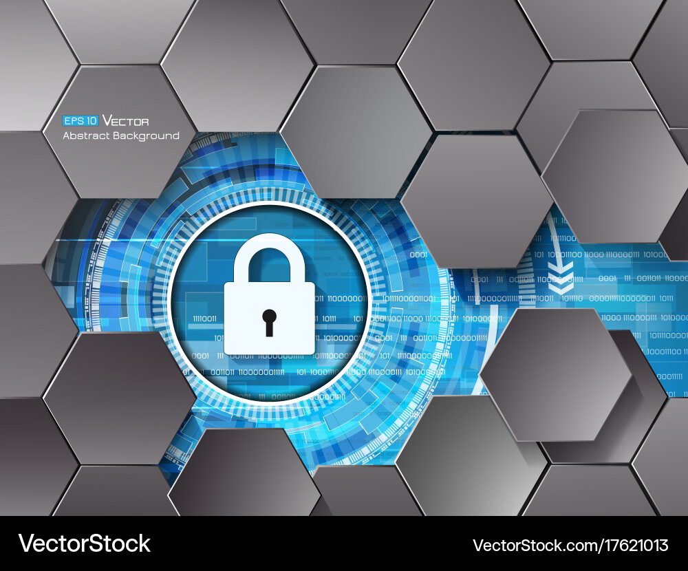Data security abstract background with hexagons Vector Image