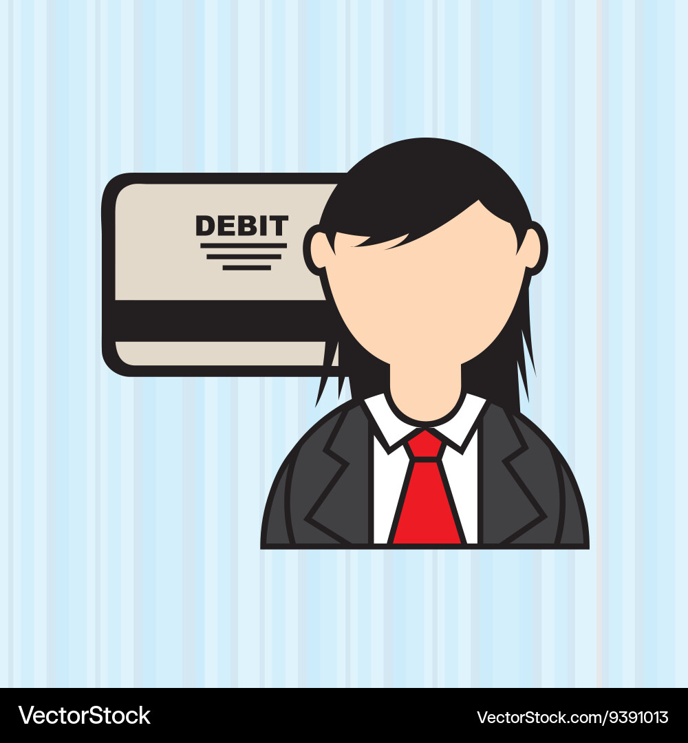 Debit card user design vector image