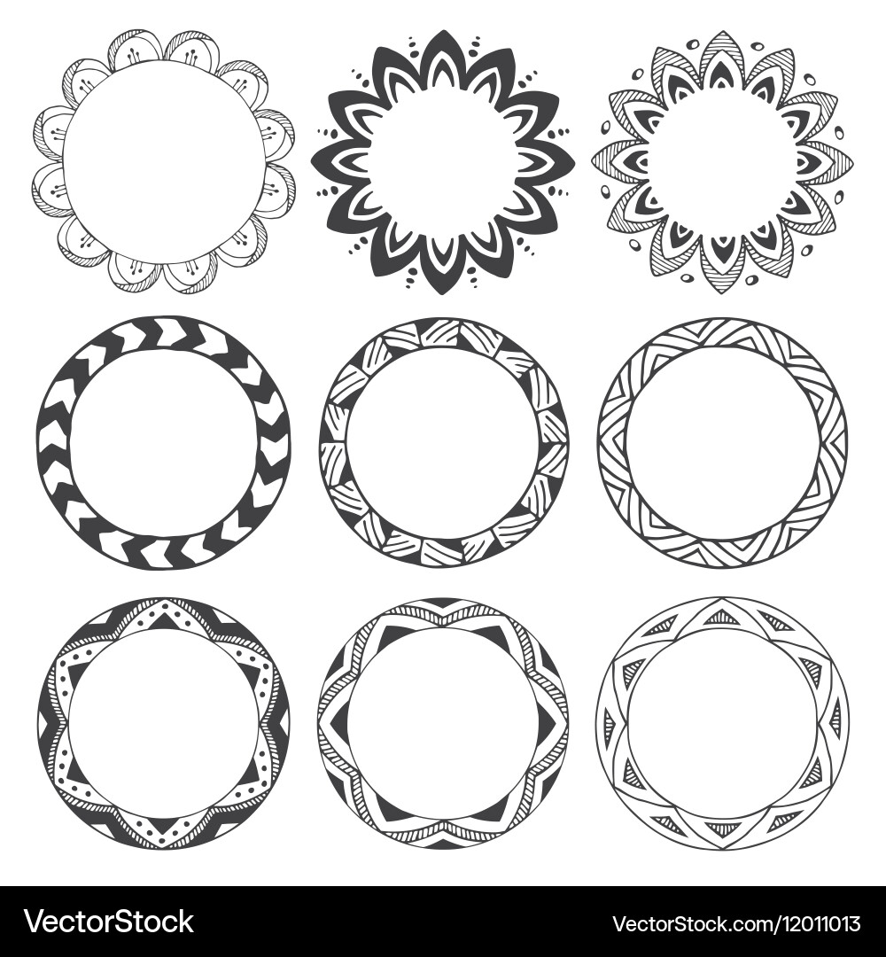 Decorative Round Frame Elements vector image