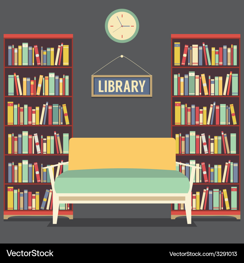 Empty Reading Chair in Library vector image