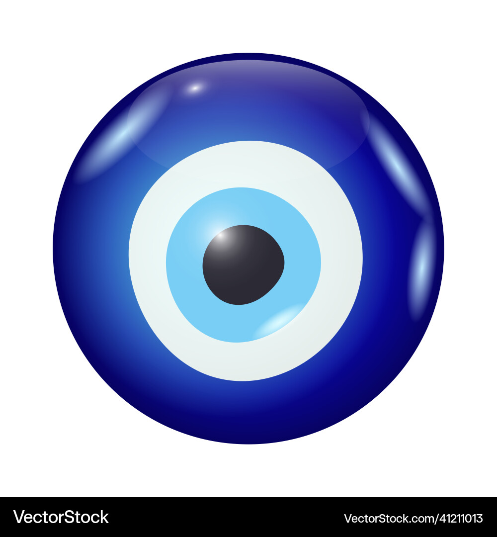 Evil eye amulet blue oriental protection talisman vector image