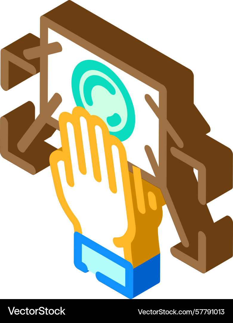 Gesture recognition sensor isometric icon vector image