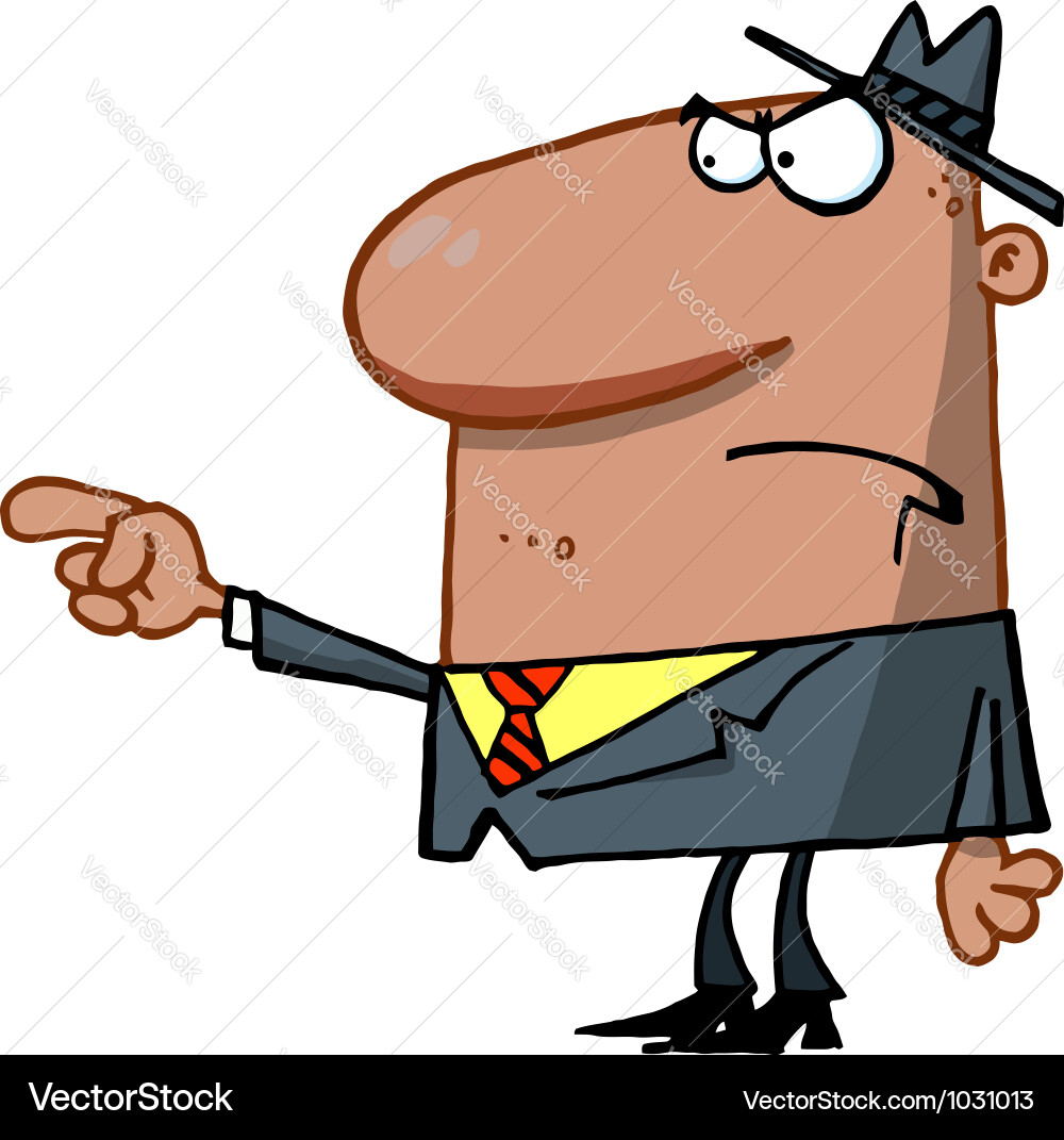 Hispanic guy pointing the blame vector image