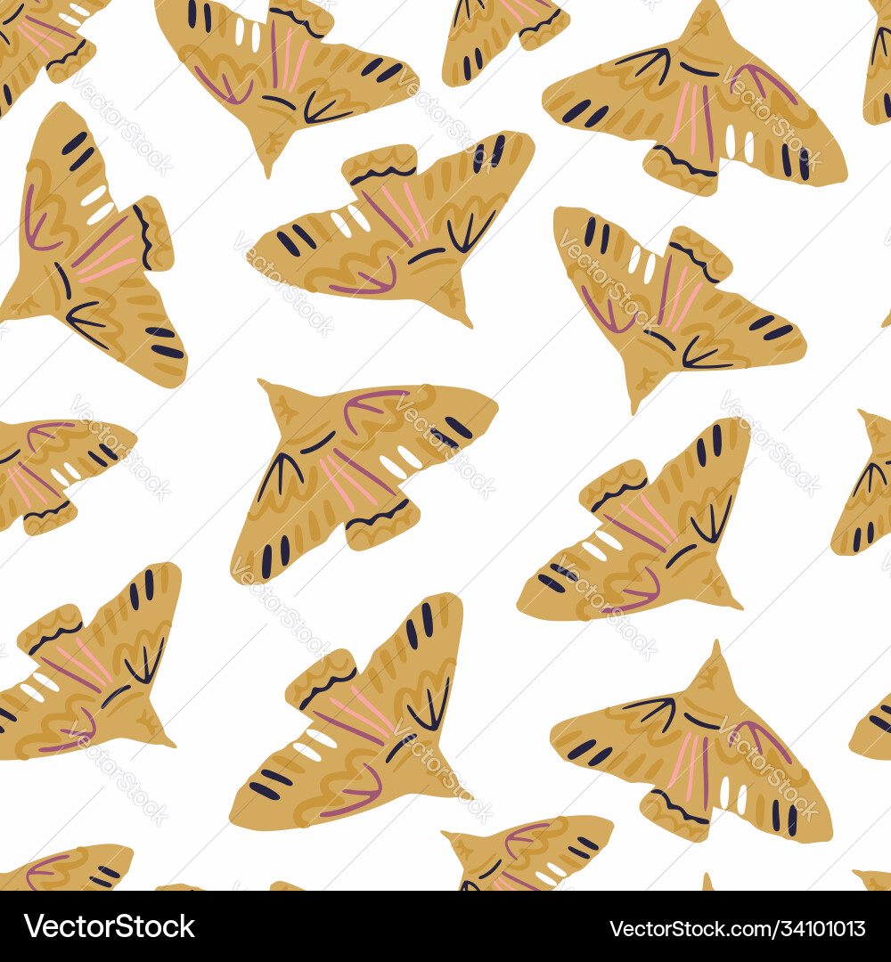 Isolated seamless pattern with doodle bird Isolated seamless pattern with doodle bird vector image