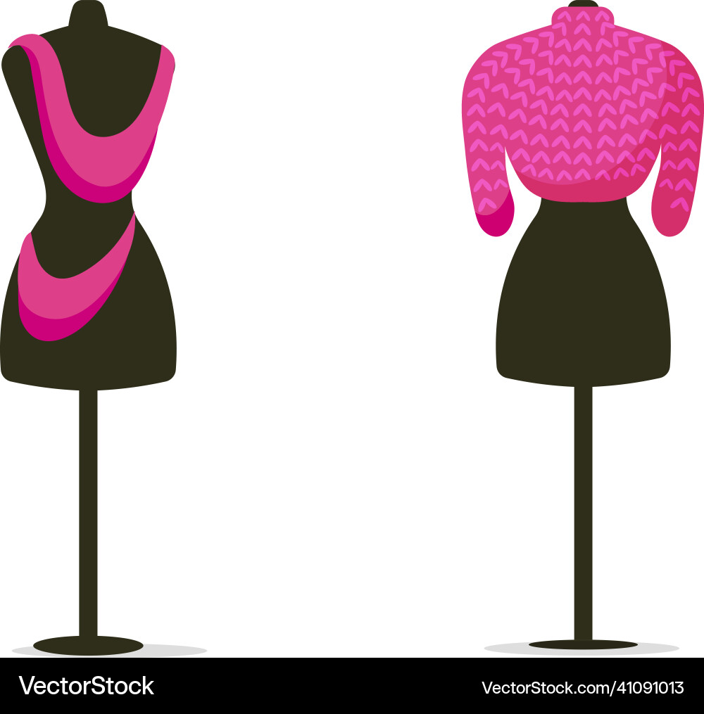 Mannequin flat color objects set Vector Image