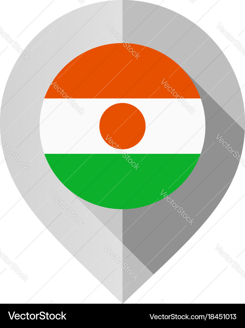 Map Marker with Flag Vector Image