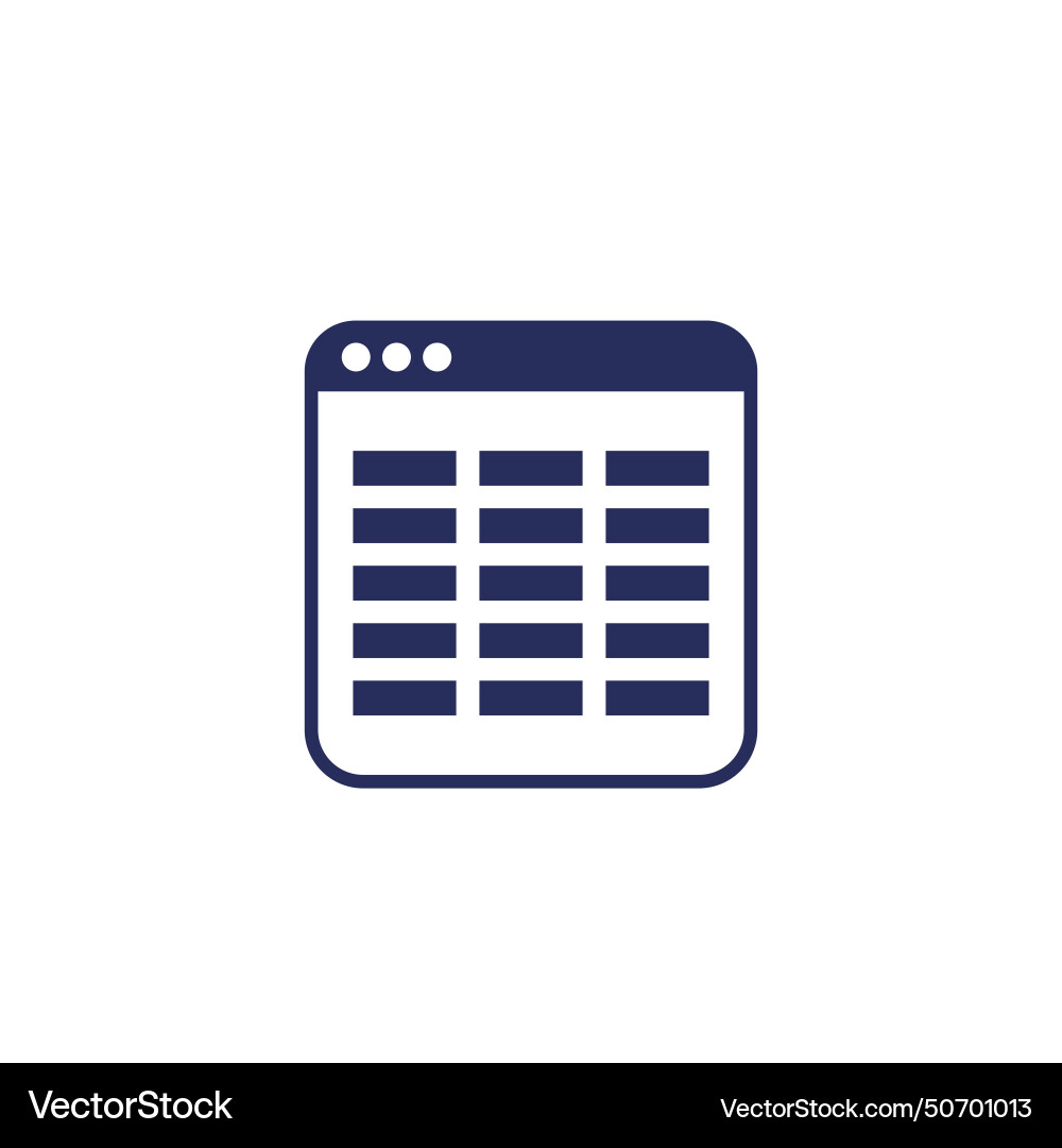 Online spreadsheet editor icon on white royalty free vector
