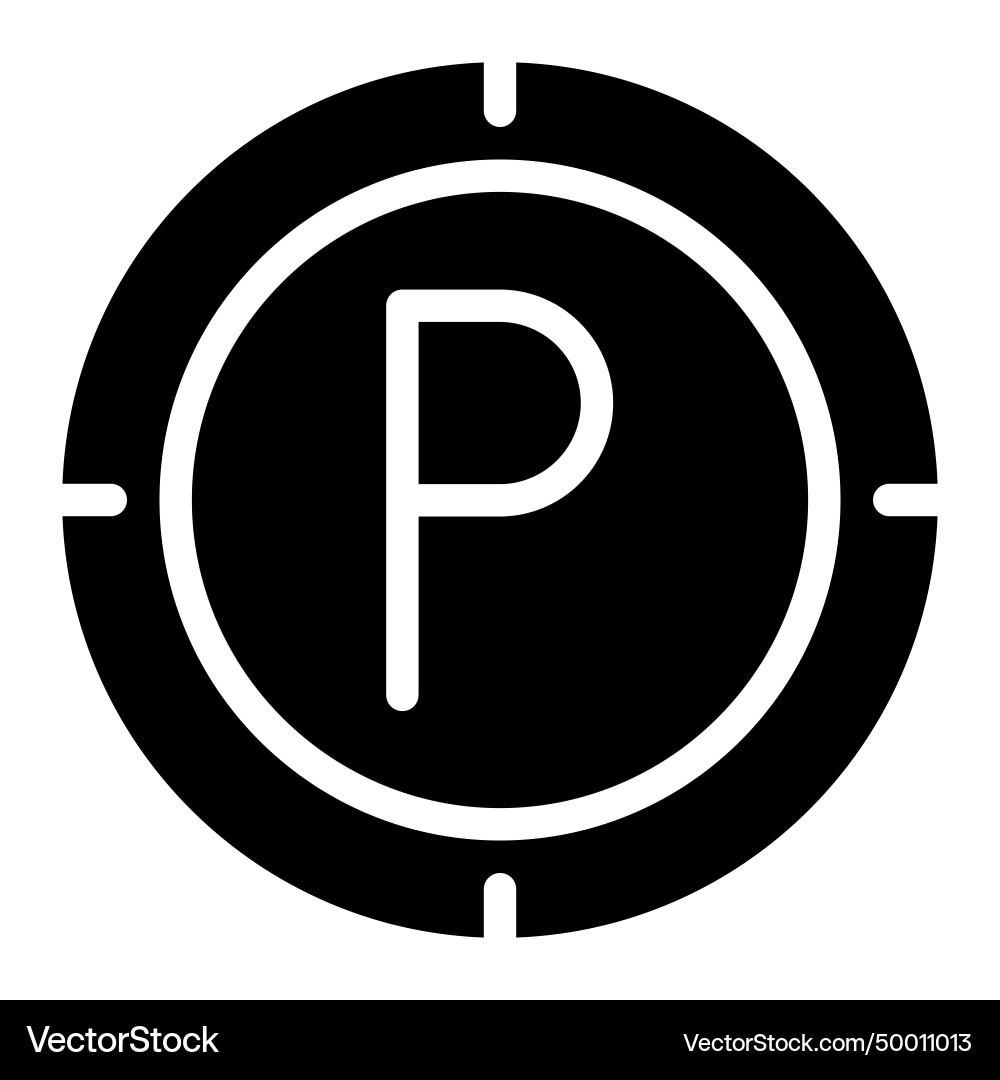Pula coin icon graphic for web ui and apps mobile Vector Image