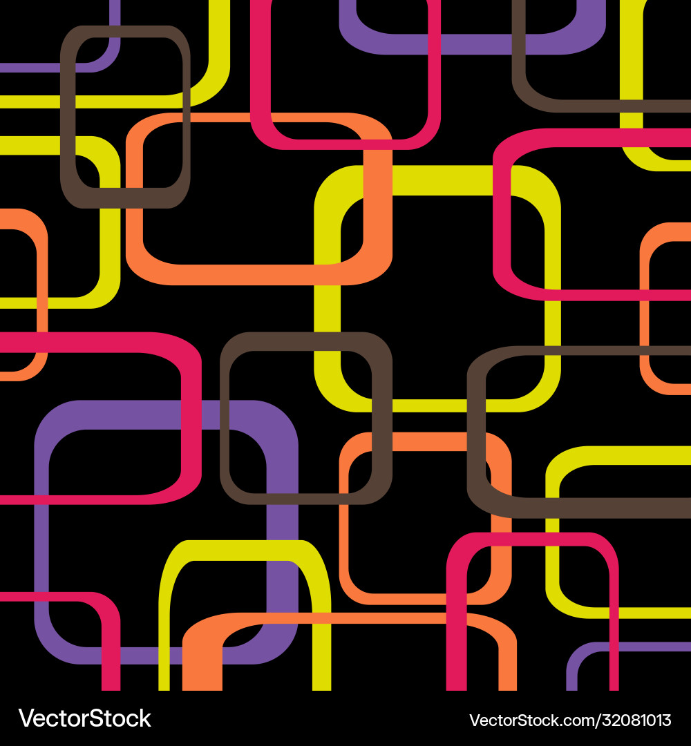 Retro pattern black background with squares Retro pattern black background with squares vector image