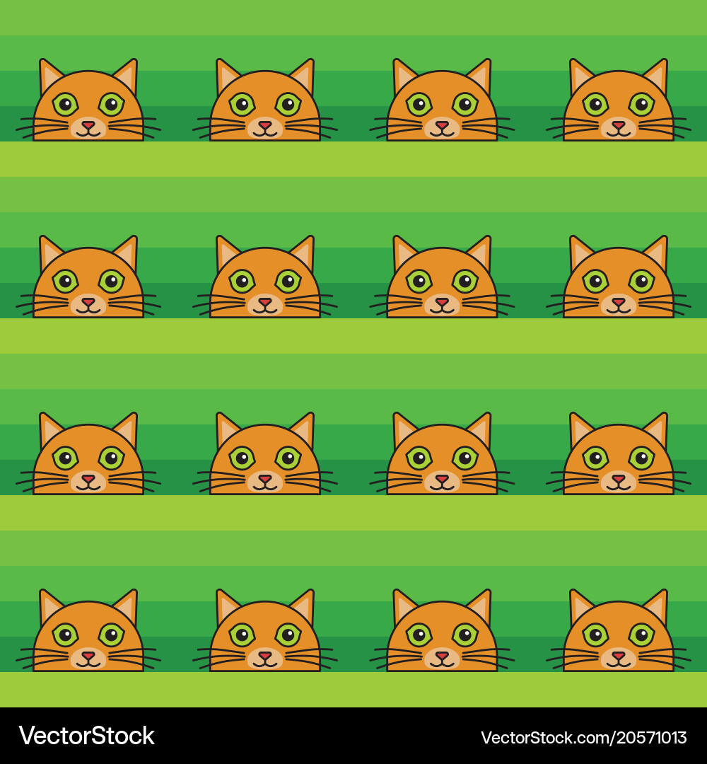 Seamless pattern with ginger cat heads Vector Image