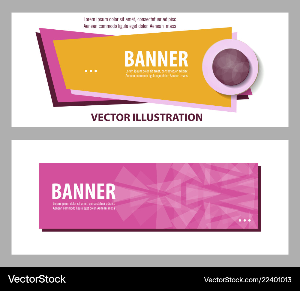Set of abstract geometric design banner web Set of abstract geometric design banner web vector image