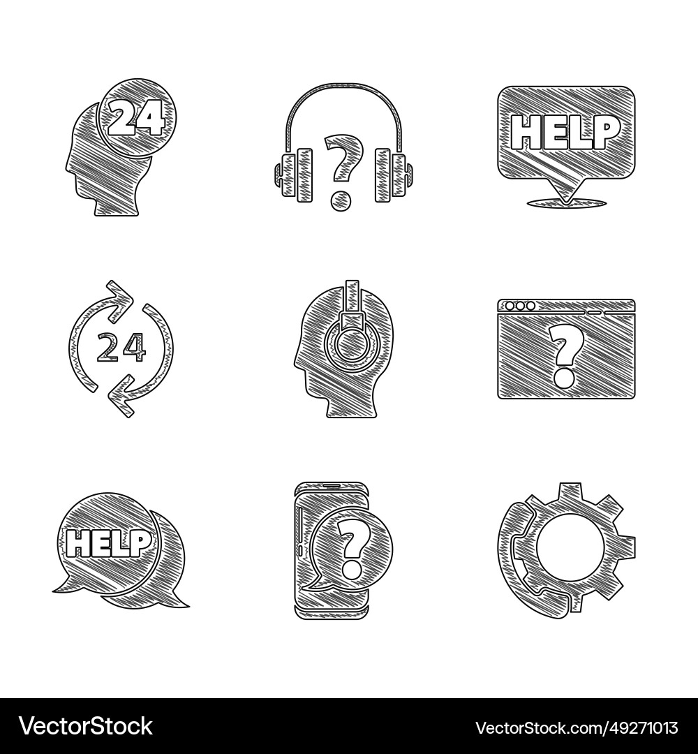 Set support operator in touch mobile phone Set support operator in touch mobile phone vector image