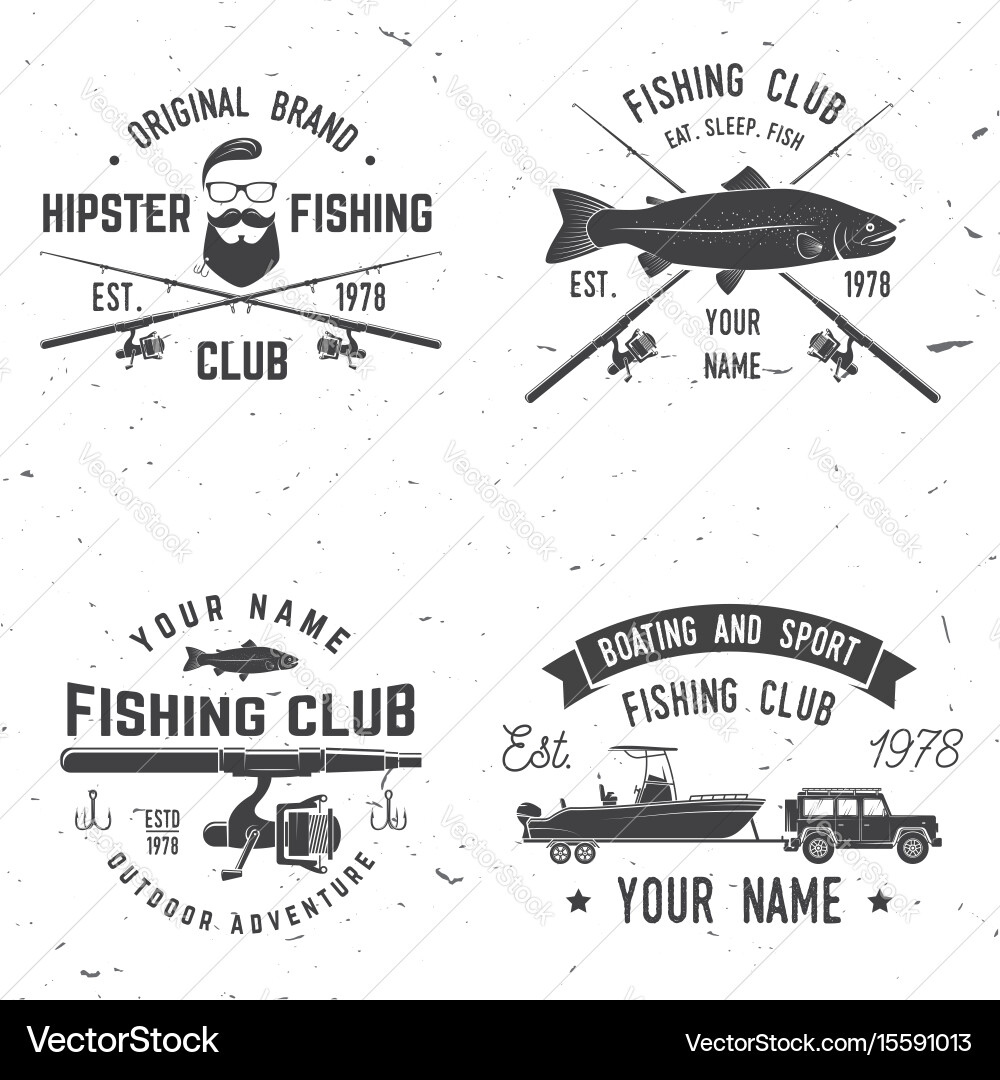 Sport Fishing Club Badge Vector Image