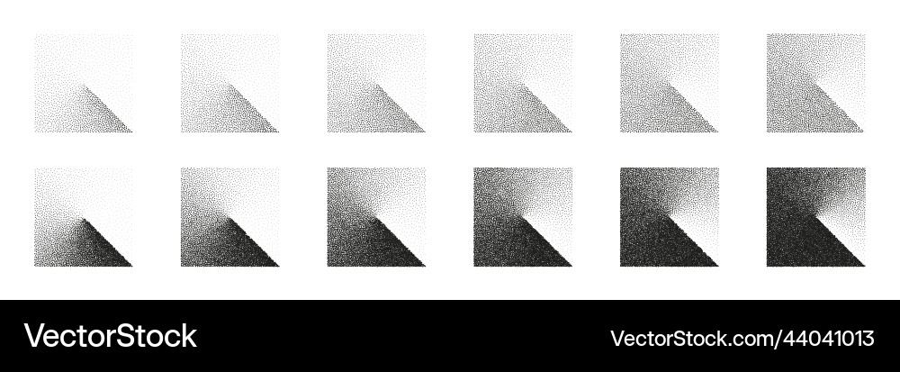 Square shaped dotted objects stipple elements Square shaped dotted objects stipple elements Vector Image