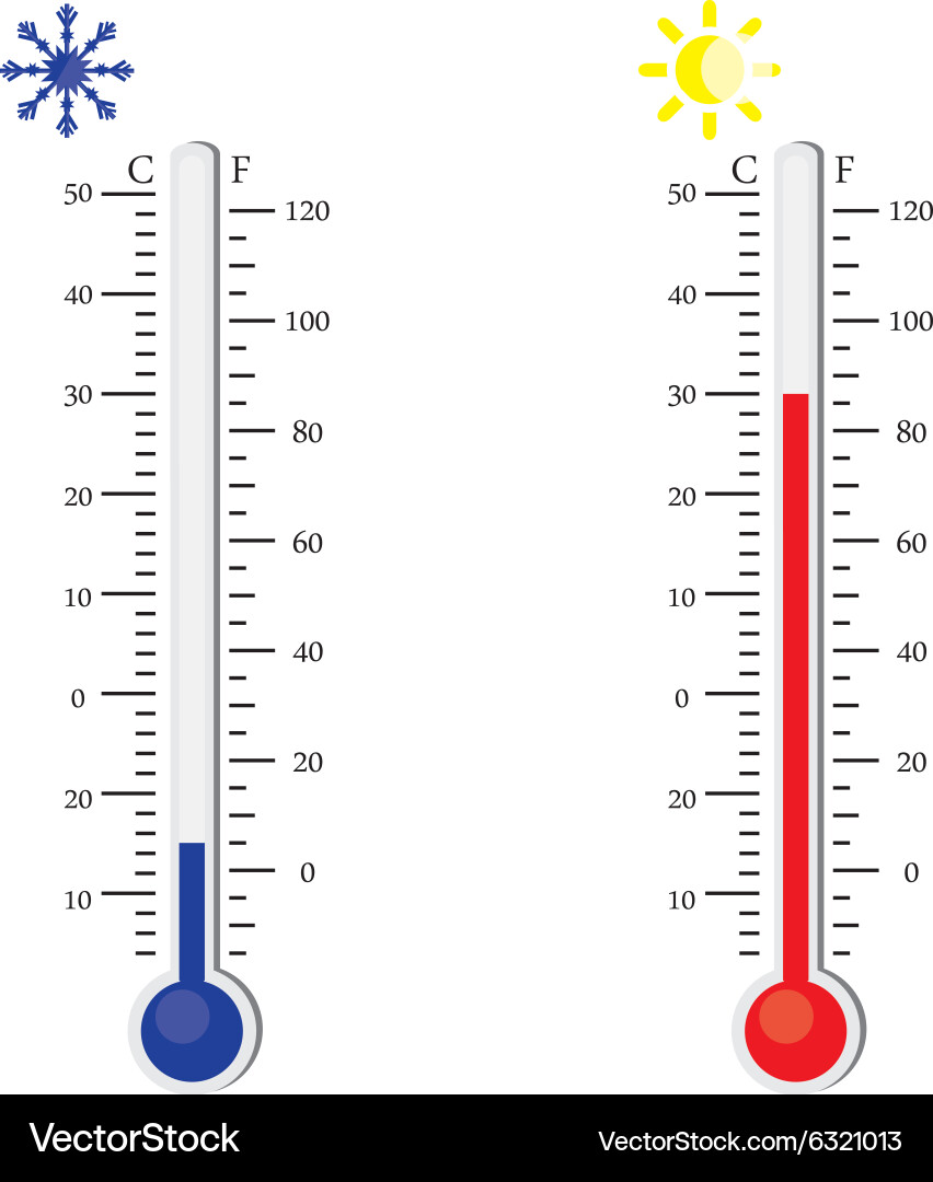 Thermometer with Temperature Symbols vector image