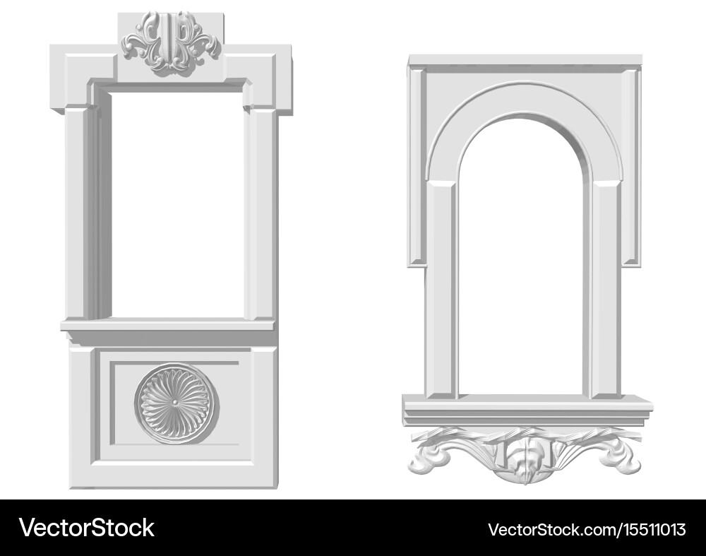 Two window openings vector image