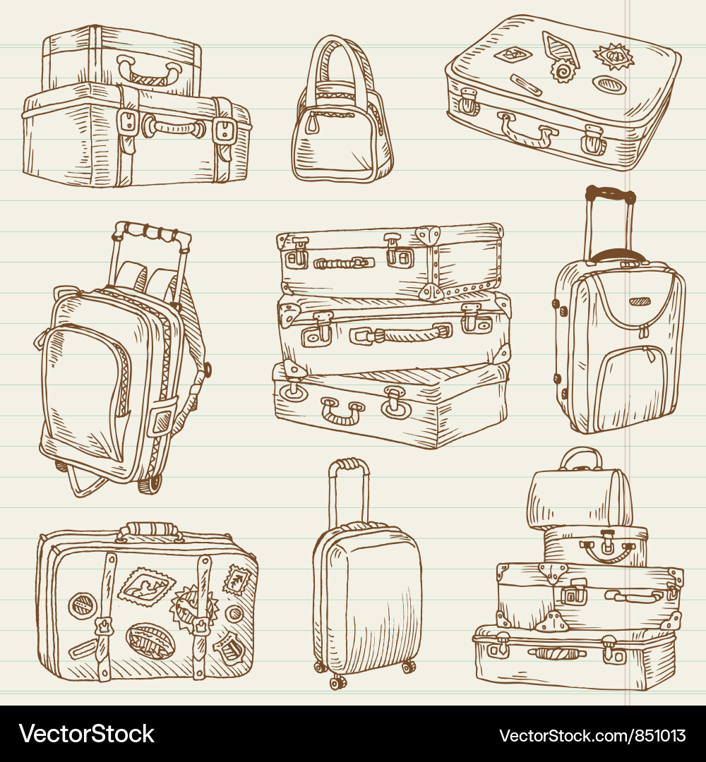 Vintage Suitcases Collection Vector Image