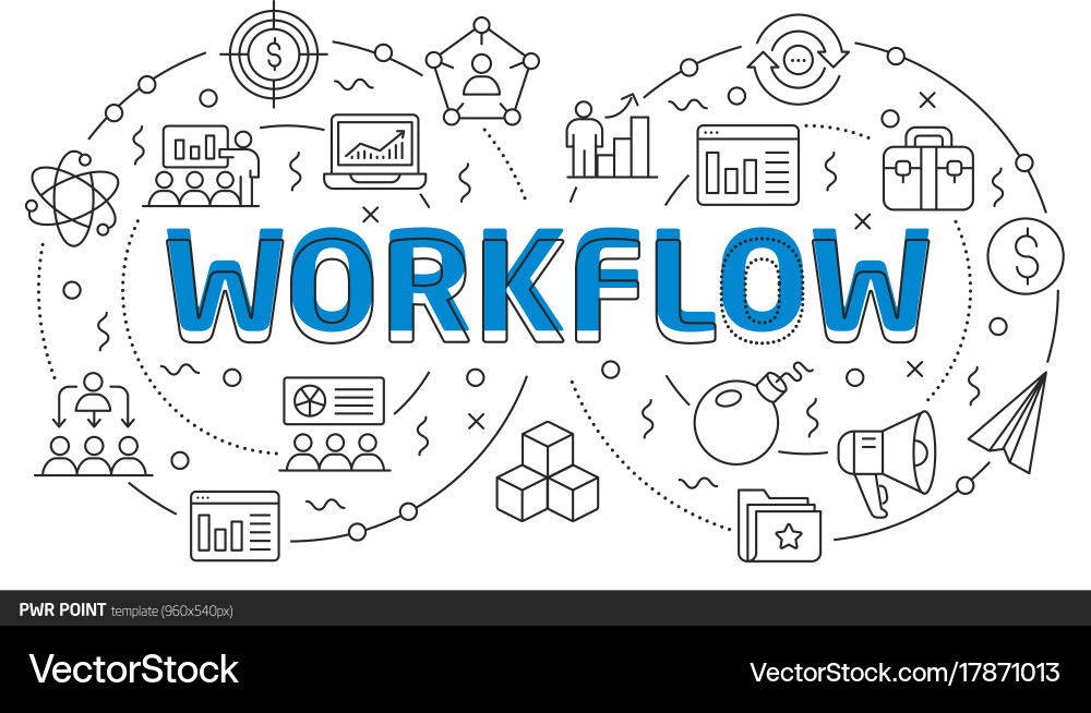Workflow Line Template Vector Image