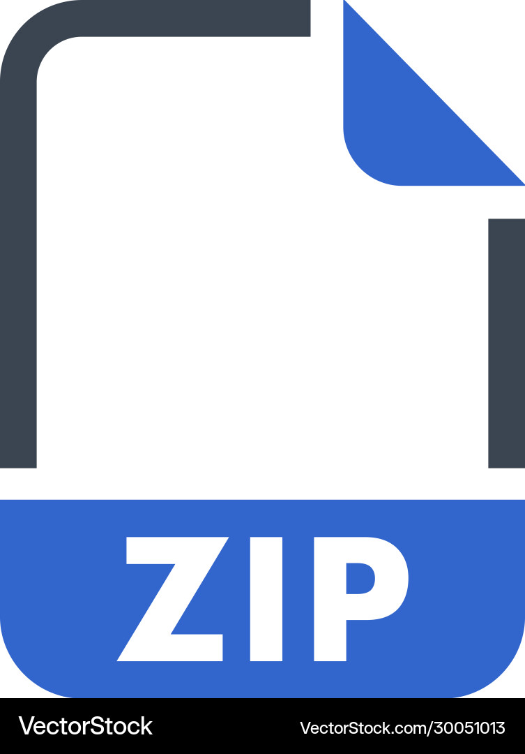 Zip file format icon vector image