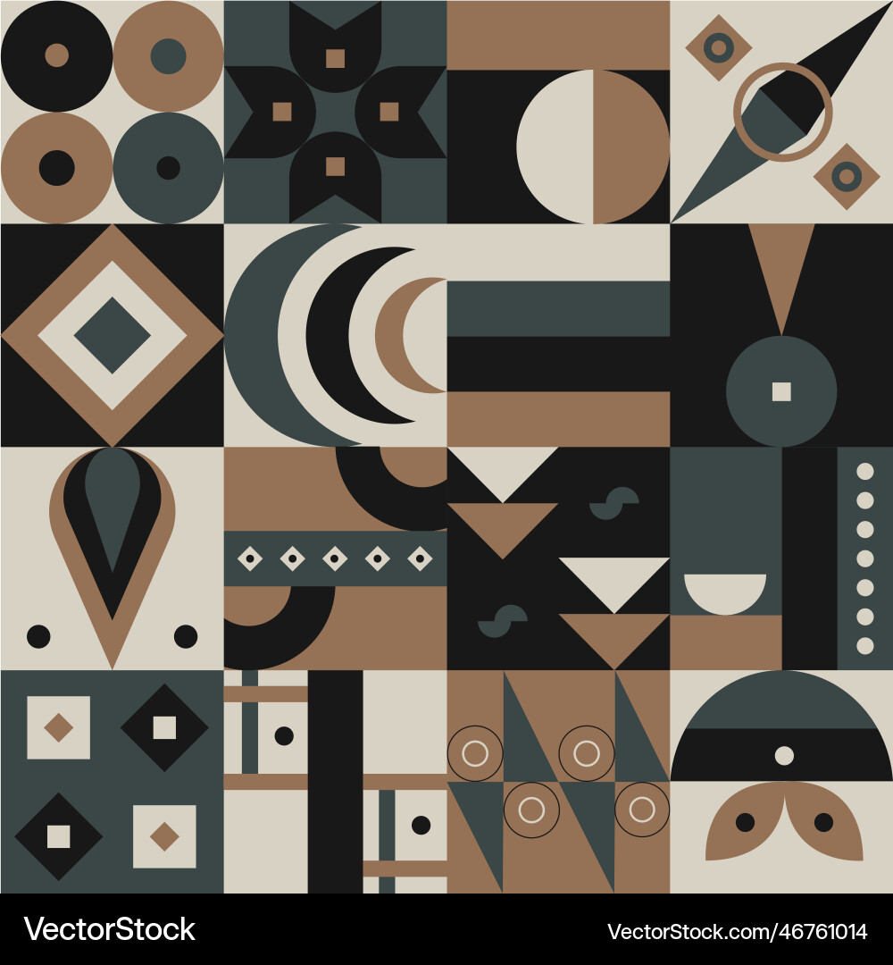 Abstract geometric pattern design in retro style vector image
