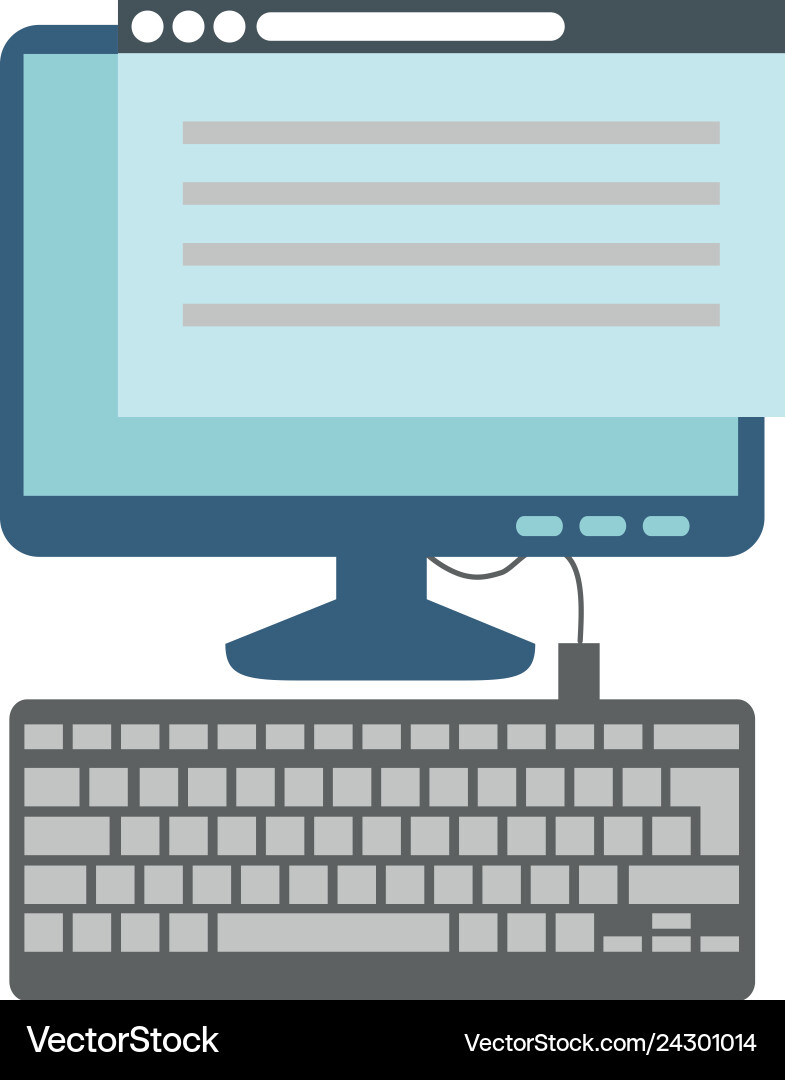 Computer desktop with webpage template Computer desktop with webpage template vector image