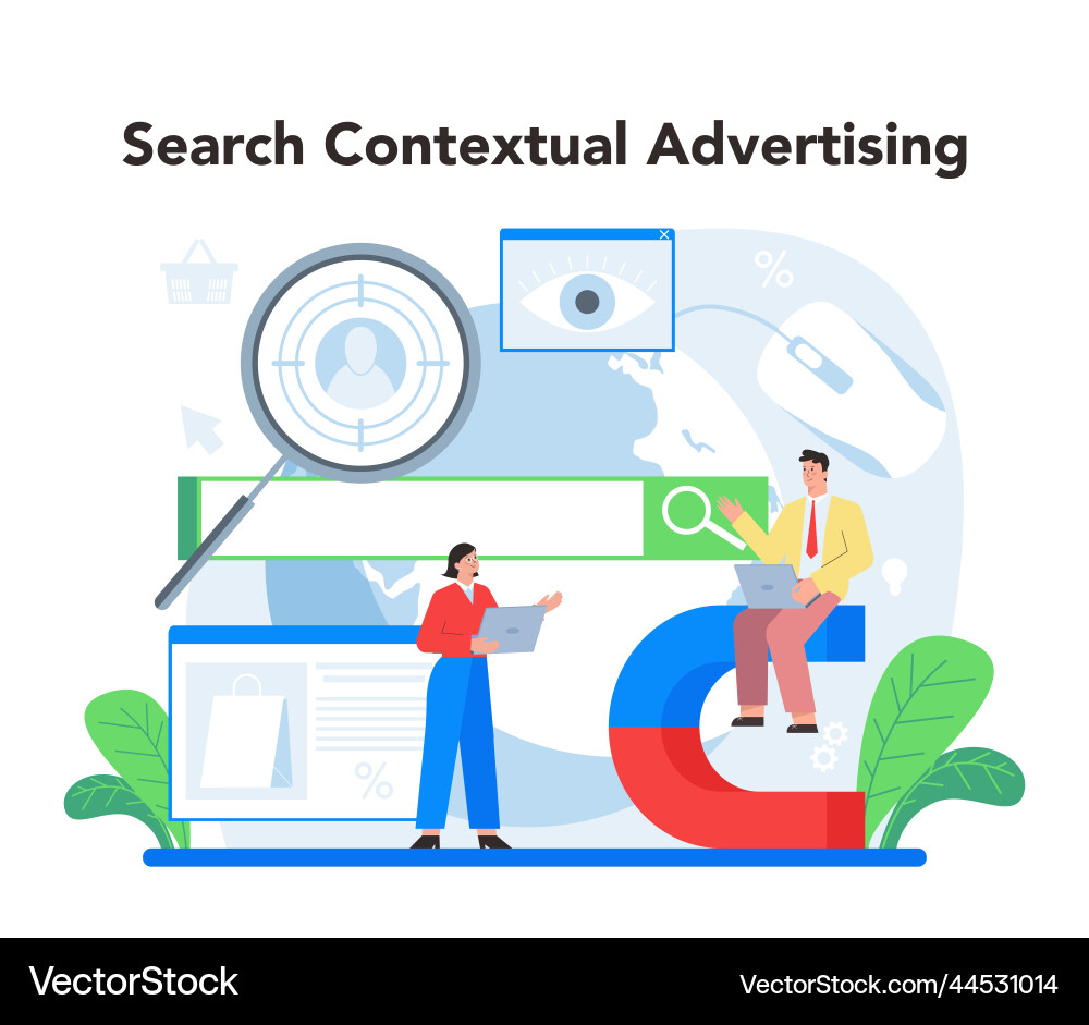 Contextual advertsing and targeting concept Contextual advertsing and targeting concept Vector Image