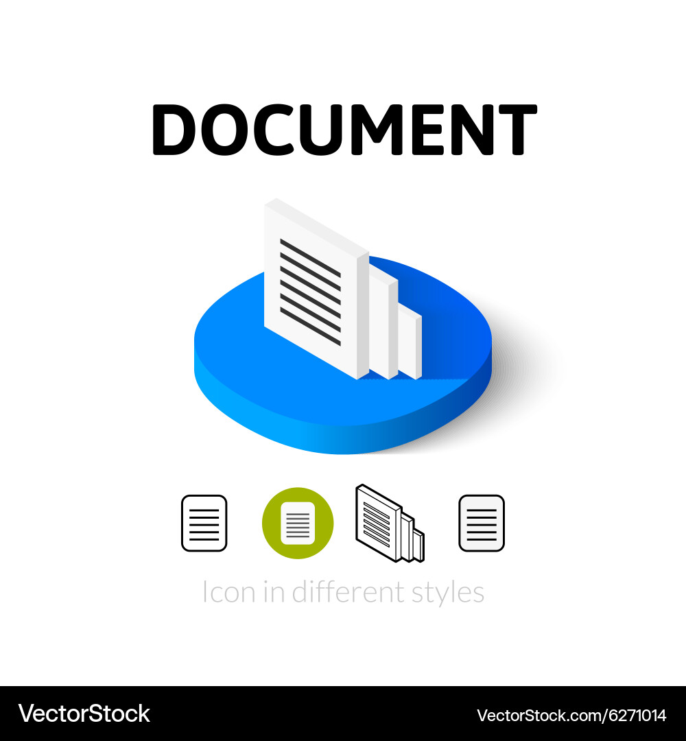 Document icon in different style vector image