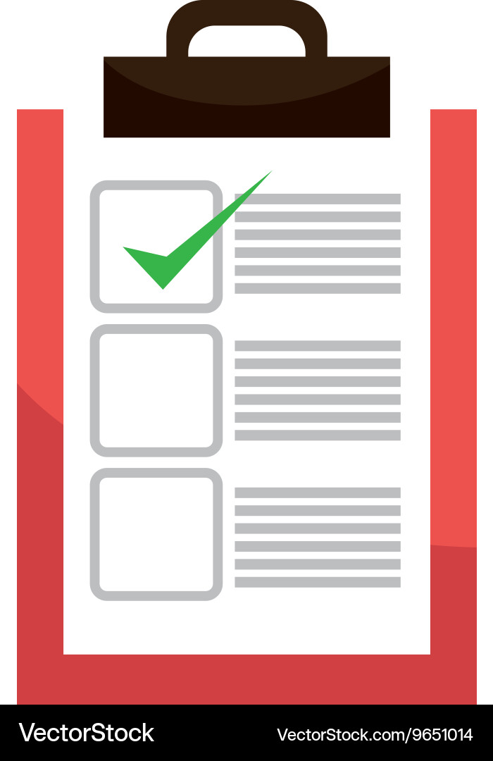 Document with Approval Checkmark vector image