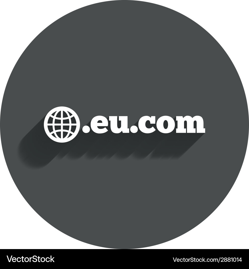Domain eucom sign icon internet subdomain vector image