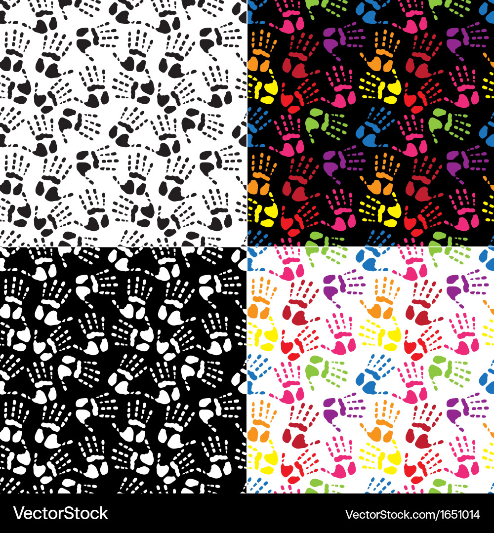 Handprint Seamless Pattern vector image