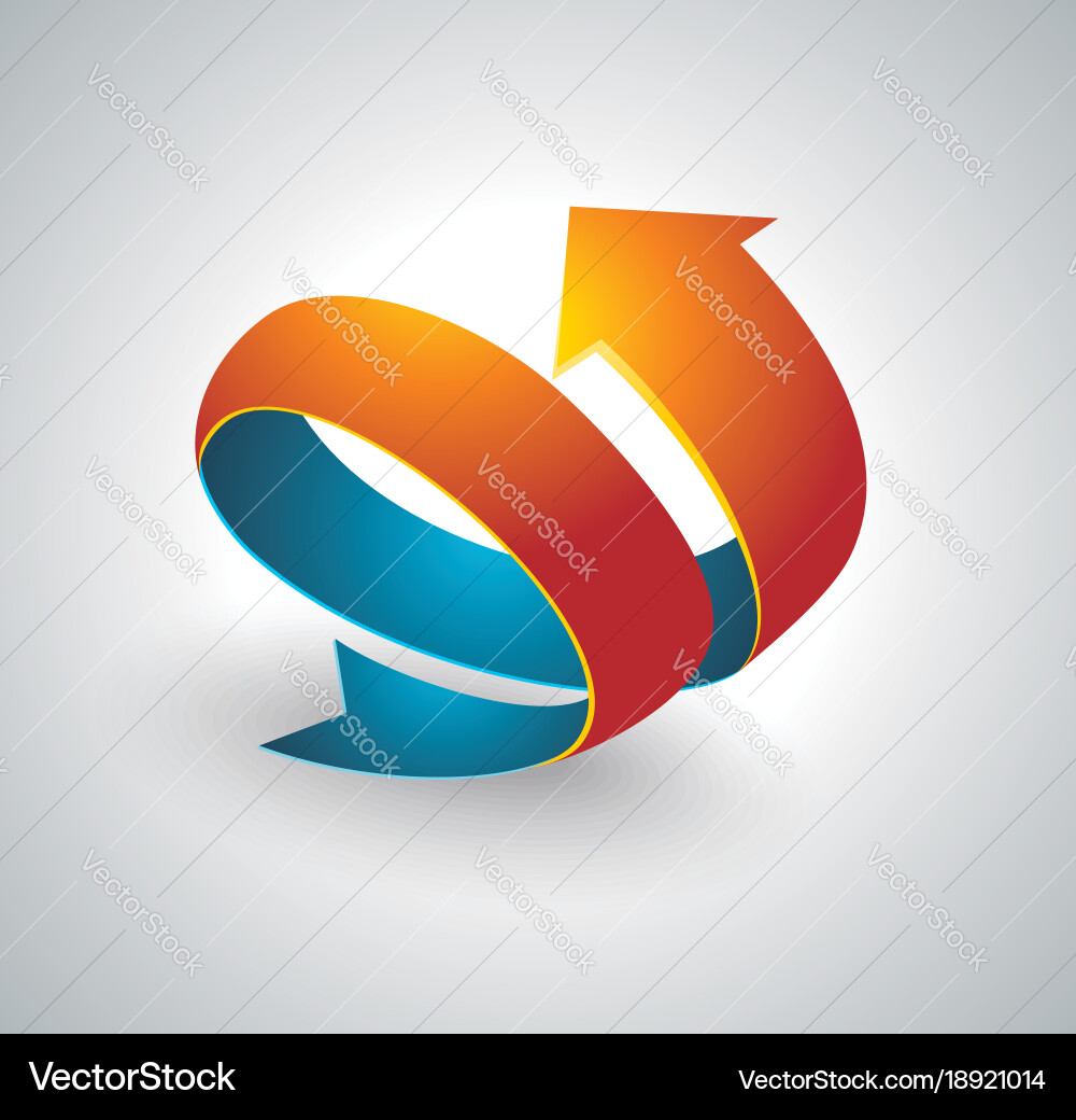 Icon pointer spiral arrow 3d Icon pointer spiral arrow 3d vector image
