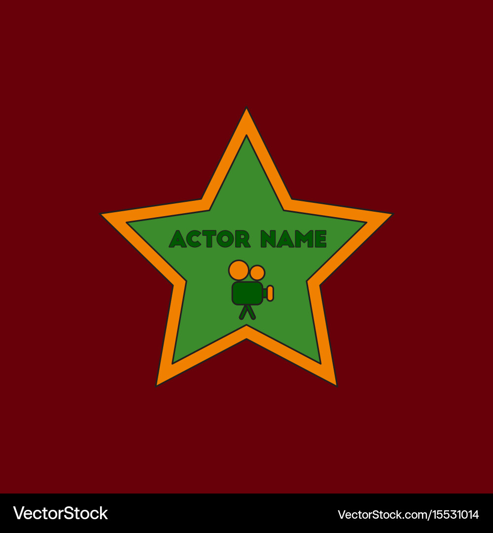 In flat style star with actor Royalty Free Vector Image