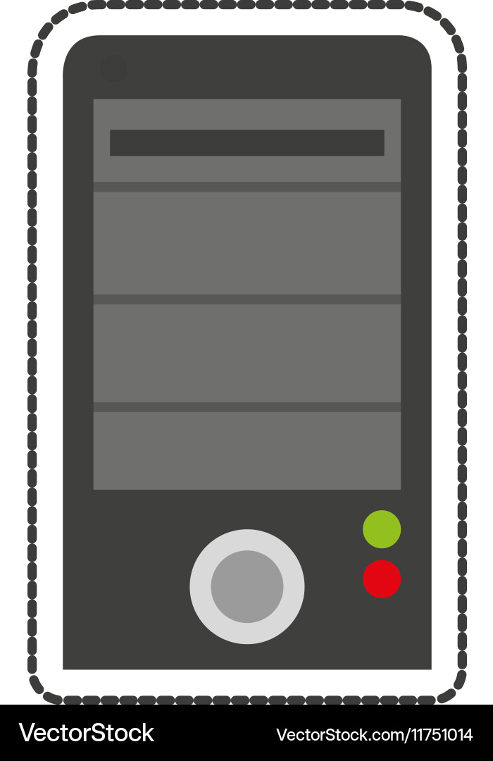 Isolated cpu device design vector image