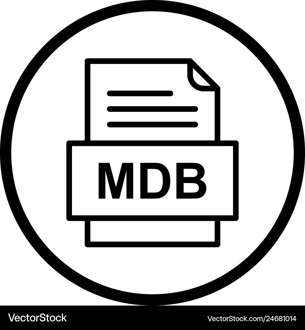 Mdb file document icon vector image