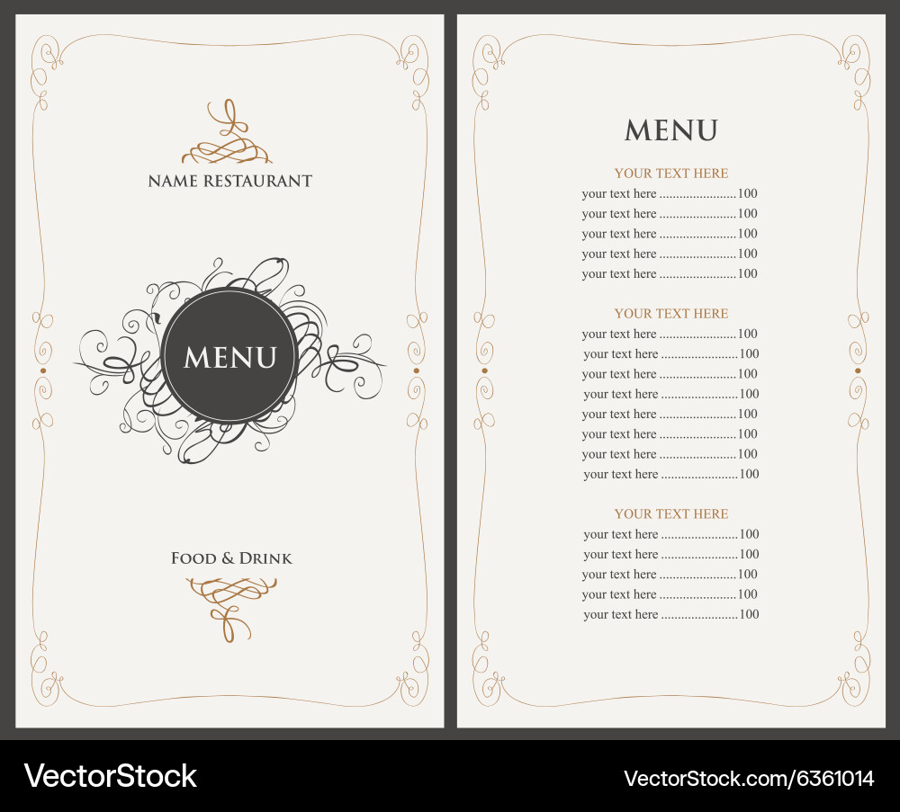 Menu in retro style vector image