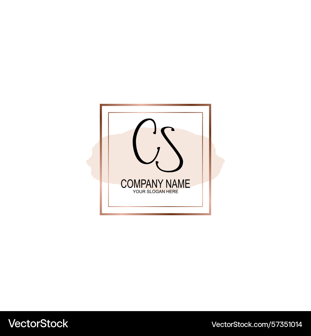 Minimalist handwritten cs initial logos with soft Minimalist handwritten cs initial logos with soft vector image